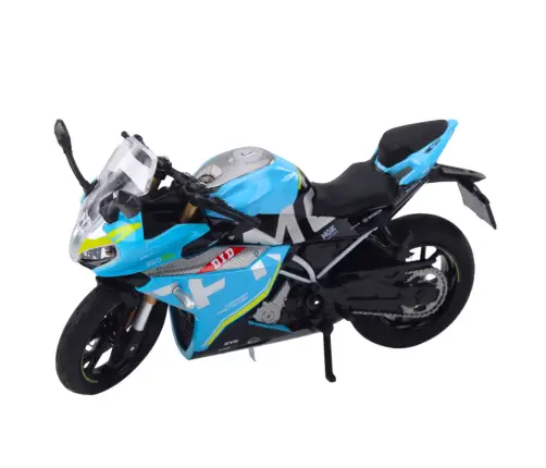 Sports Motorcycle Metal Lights Sounds Blue 1:12