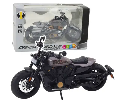 Chopper Motorcycle Metal Lights Sounds Black Gray Elements 1:12