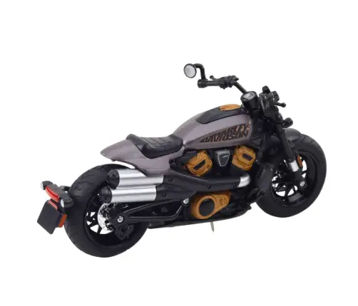 Chopper Motorcycle Metal Lights Sounds Black Gray Elements 1:12