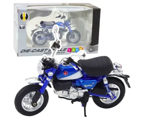 Motorcycle Retro Classic Metal Lights Blue 1:12