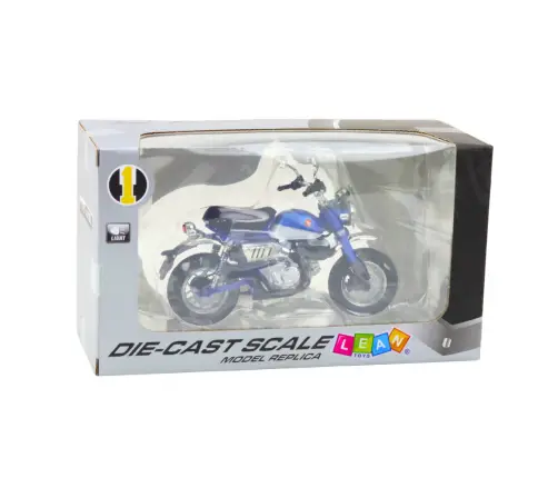 Motorcycle Retro Classic Metal Lights Blue 1:12