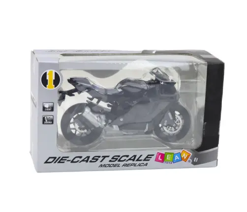 Sports Motorcycle Metal Lights Sounds Silver Elements Black 1:12 Sports Motorcycle Metal Lights Sounds Silver Elements Black 1:12