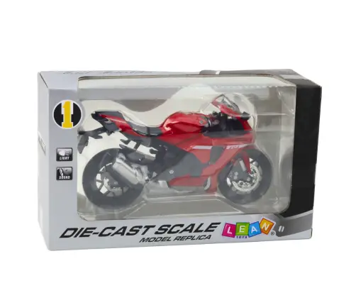 Sports Motorcycle Metal Lights Sounds Red R1 1:12