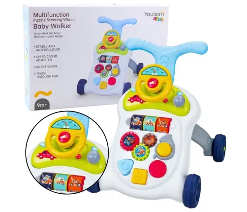 Interactive Walker Pusher Steering Wheel Lights Sounds