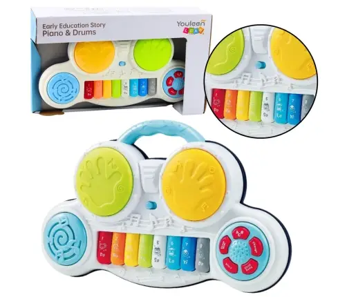 Interactive Educational Piano With Drums Colorful Animal Sounds