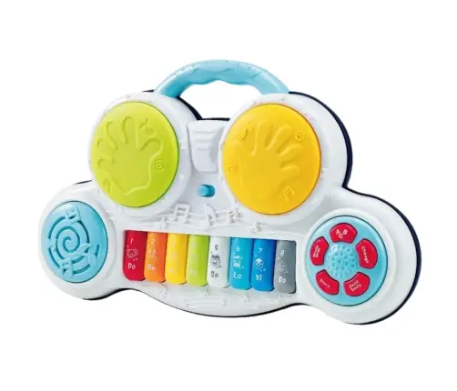 Interactive Educational Piano With Drums Colorful Animal Sounds