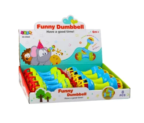 Rattle Teether For Babies Dumbbell Colorful