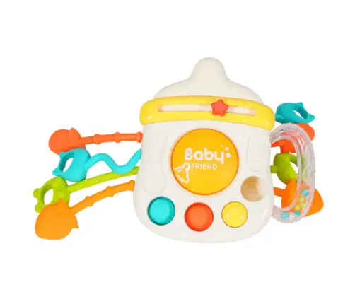 Sensory Toy Teether Rattle For Toddler Bottle 3in1
