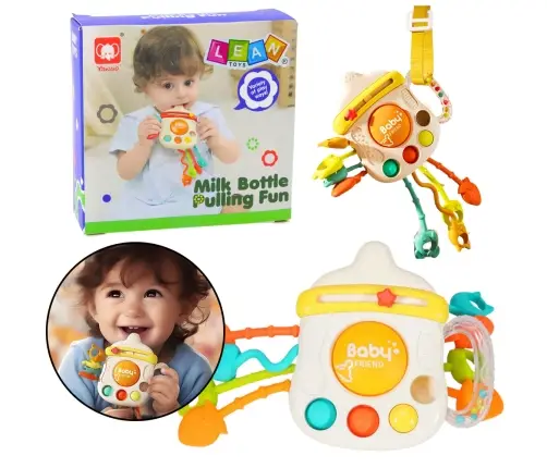 Sensory Toy Teether Rattle For Toddler Bottle 3in1