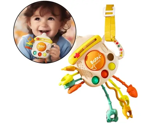Sensory Toy Teether Rattle For Toddler Bottle 3in1