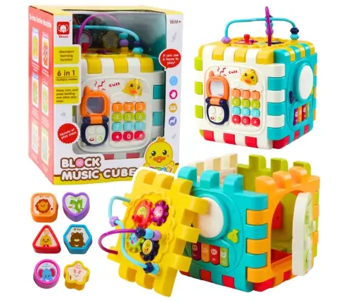 Educational Cube Musical Interactive For Toddlers 6in1