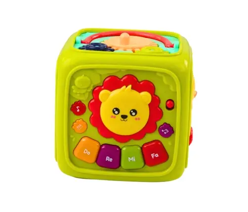 Interactive Educational Cube for Toddlers Lion Green