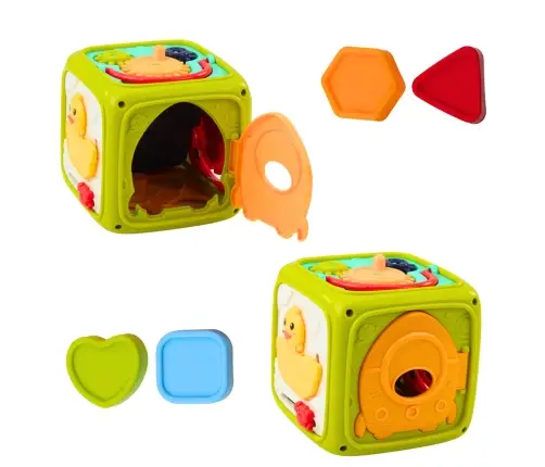 Interactive Educational Cube for Toddlers Lion Green