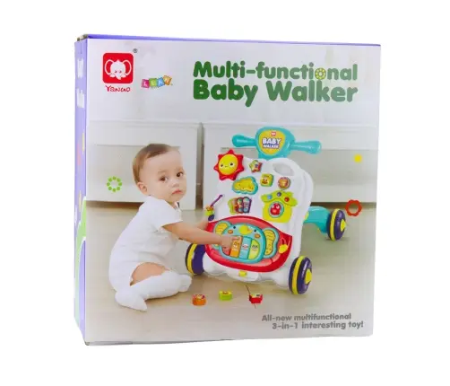 Ride-on Pusher Interactive Educational Table Panel 3in1 Blue