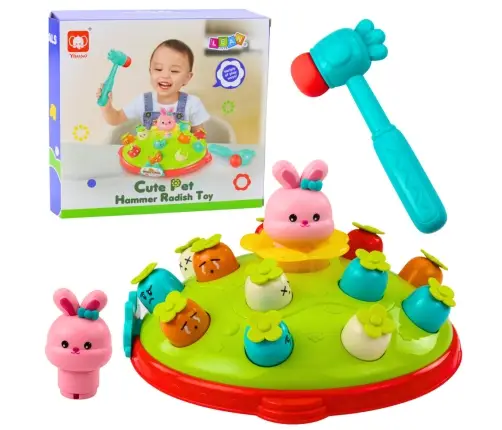 Arcade Game Hit Carrots With Hammer Jumping Rabbit