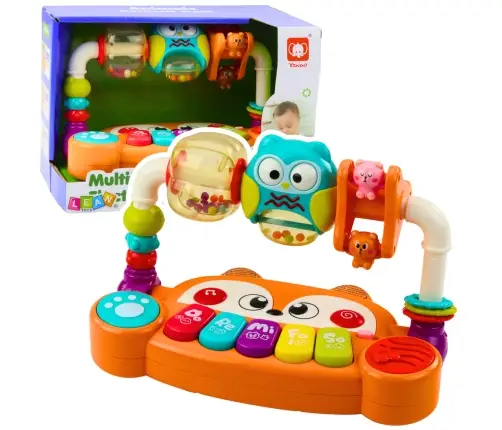 Educational Piano Interactive Rattles Owl Orange
