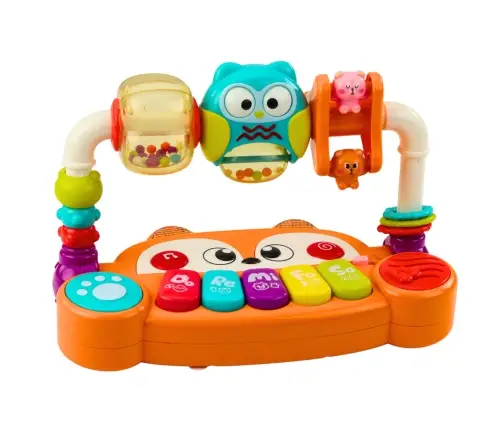 Educational Piano Interactive Rattles Owl Orange