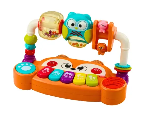 Educational Piano Interactive Rattles Owl Orange