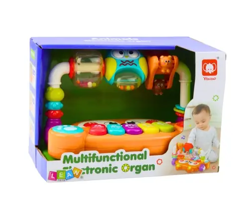 Educational Piano Interactive Rattles Owl Orange