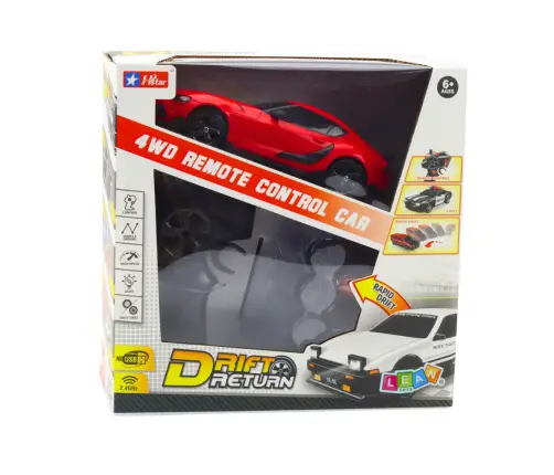 Drift Sports Car Interchangeable Wheels Remote Controlled RC 4WD Red