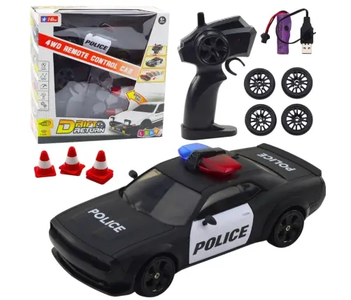 Drift Sports Car Interchangeable Wheels Remote Controlled RC 4WD Police