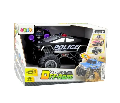 Off-Road RC Police Car Remote Controlled Black 1:16 Off-Road RC Police Car Remote Controlled Black 1:16