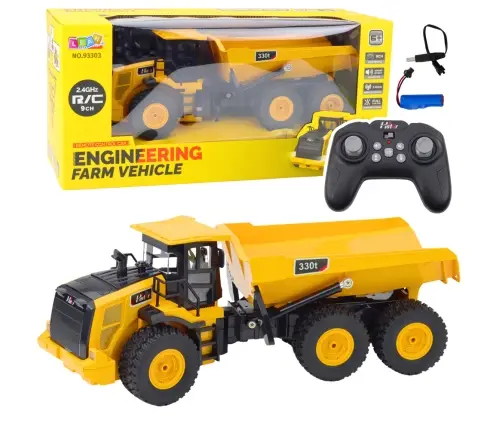 Remote Controlled RC Dump Truck Transporter Sounds 9CH 2.4G Yellow