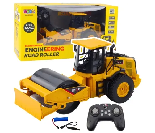 Remote Controlled Construction Vehicle Roller RC 7CH Yellow
