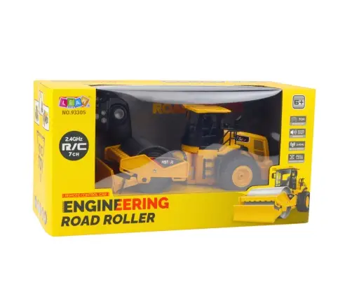 Remote Controlled Construction Vehicle Roller RC 7CH Yellow