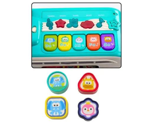 Interactive Educational Bus Sorter Lights Sounds Turquoise
