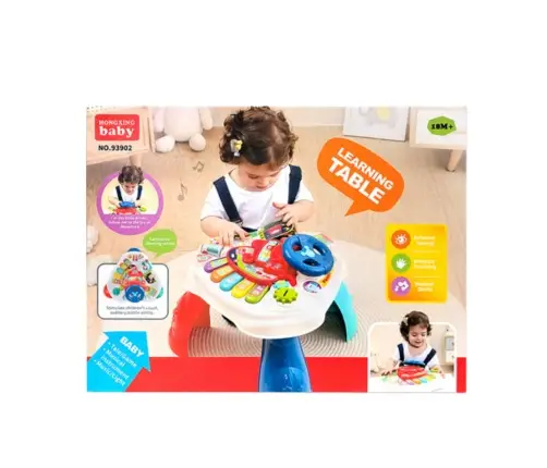 Interactive Educational Table With Steering Wheel Triangular Colored