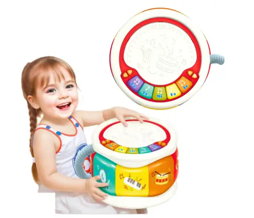 Large Interactive Educational Drum For Toddlers Colorful