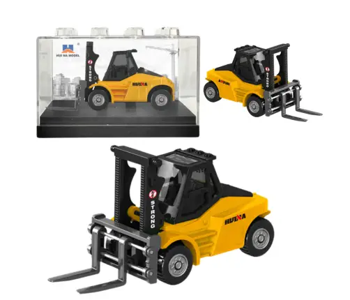 Forklift Metal Collectible Model Huina Yellow 1:80
