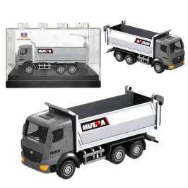 Dump Truck Metal Collectible Model Huina Silver 1:80