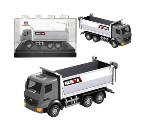 Dump Truck Metal Collectible Model Huina Silver 1:80