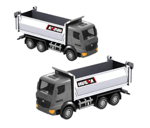 Dump Truck Metal Collectible Model Huina Silver 1:80