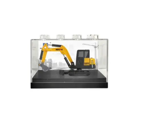 Huina Yellow 1:80 Metal Excavator Collectible Model
