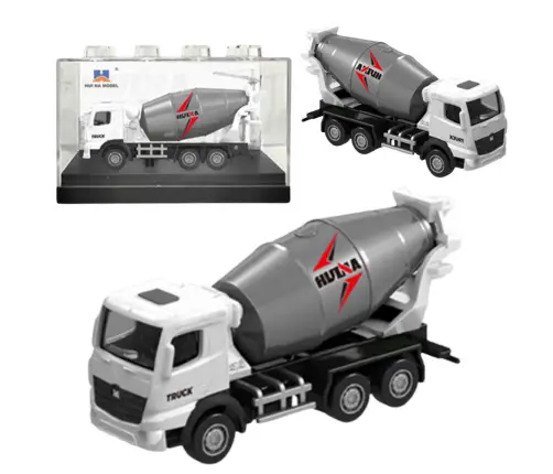Concrete Mixer Metal Collectible Model Huina White 1:80