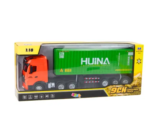 RC Truck With Container Remote Control Huina Green 1:18