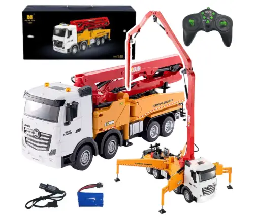 RC Huina Concrete Mixer Truck Remote Controlled Yellow 1:18