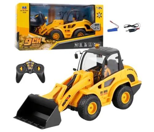 Backhoe Loader Bulldozer Remote Control RC Huina 1:24