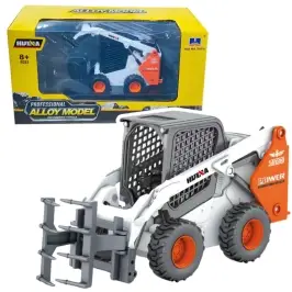 Wheel Loader With Grapple Metal Huina White 1:50