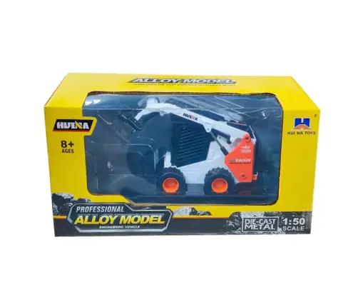 Wheel Loader With Grapple Metal Huina White 1:50