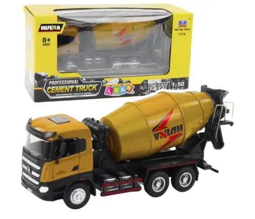 Concrete Mixer Construction Vehicle Metal Huina Khaki 1:50