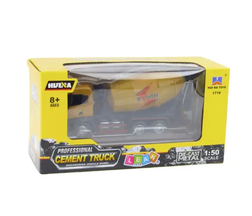 Concrete Mixer Construction Vehicle Metal Huina Khaki 1:50