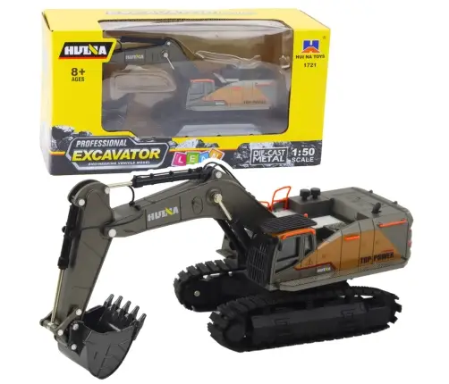 Huina Metal Crawler Excavator Movable Bucket Black 1:50