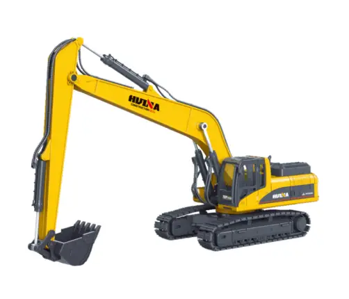 Huina Metal Crawler Excavator Movable Arm Yellow 1:50