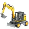 Wheel Excavator With Bulldozer Metal Huina Yellow 1:50