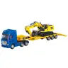 Truck with Trailer Tow Truck Metal Excavator Huina Yellow 1:50