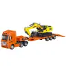 Truck with Trailer Tow Truck Metal Excavator Huina Orange 1:50
